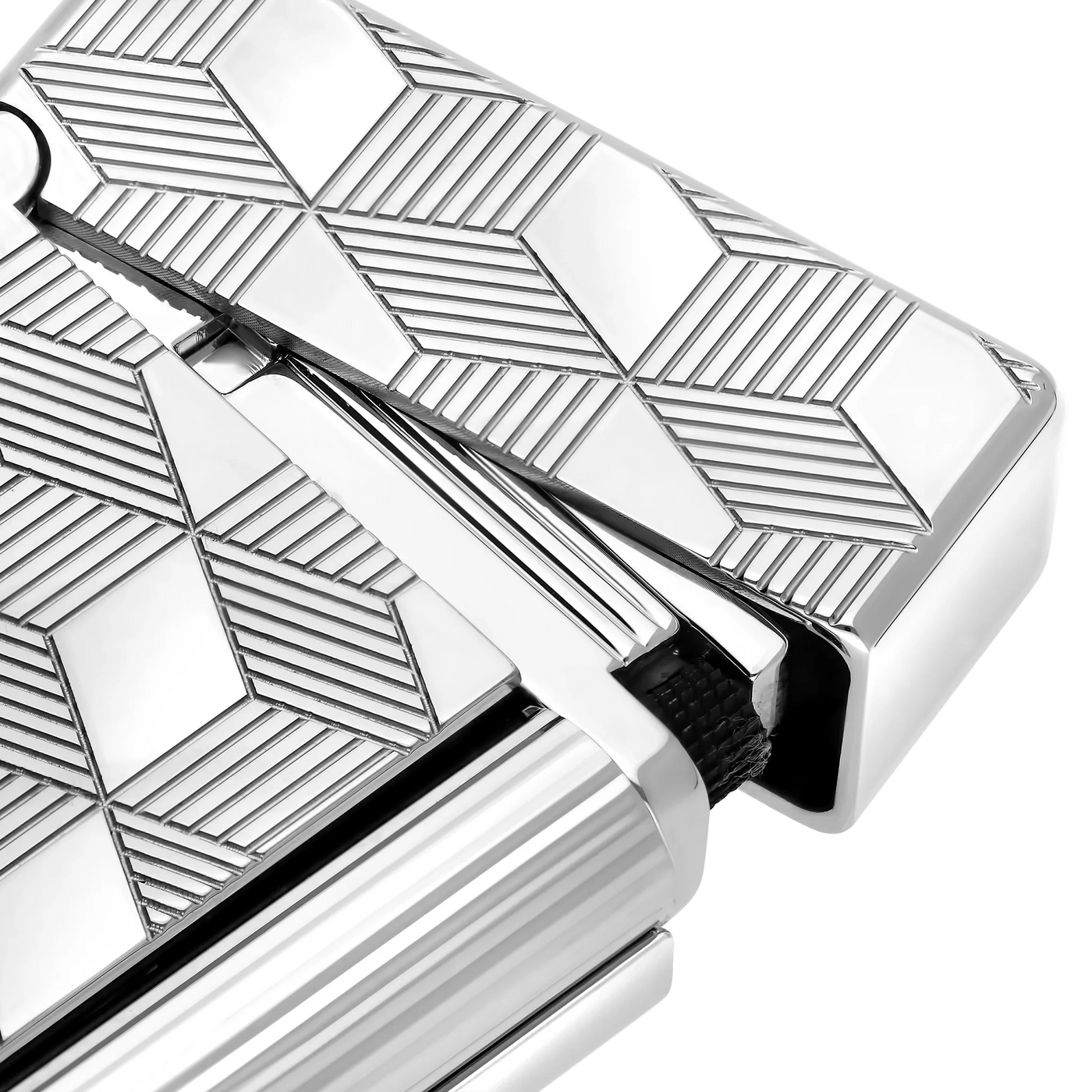 S.T. DUPONT Initial Cube Guilloche Palladium Lighter/Briquet 020840