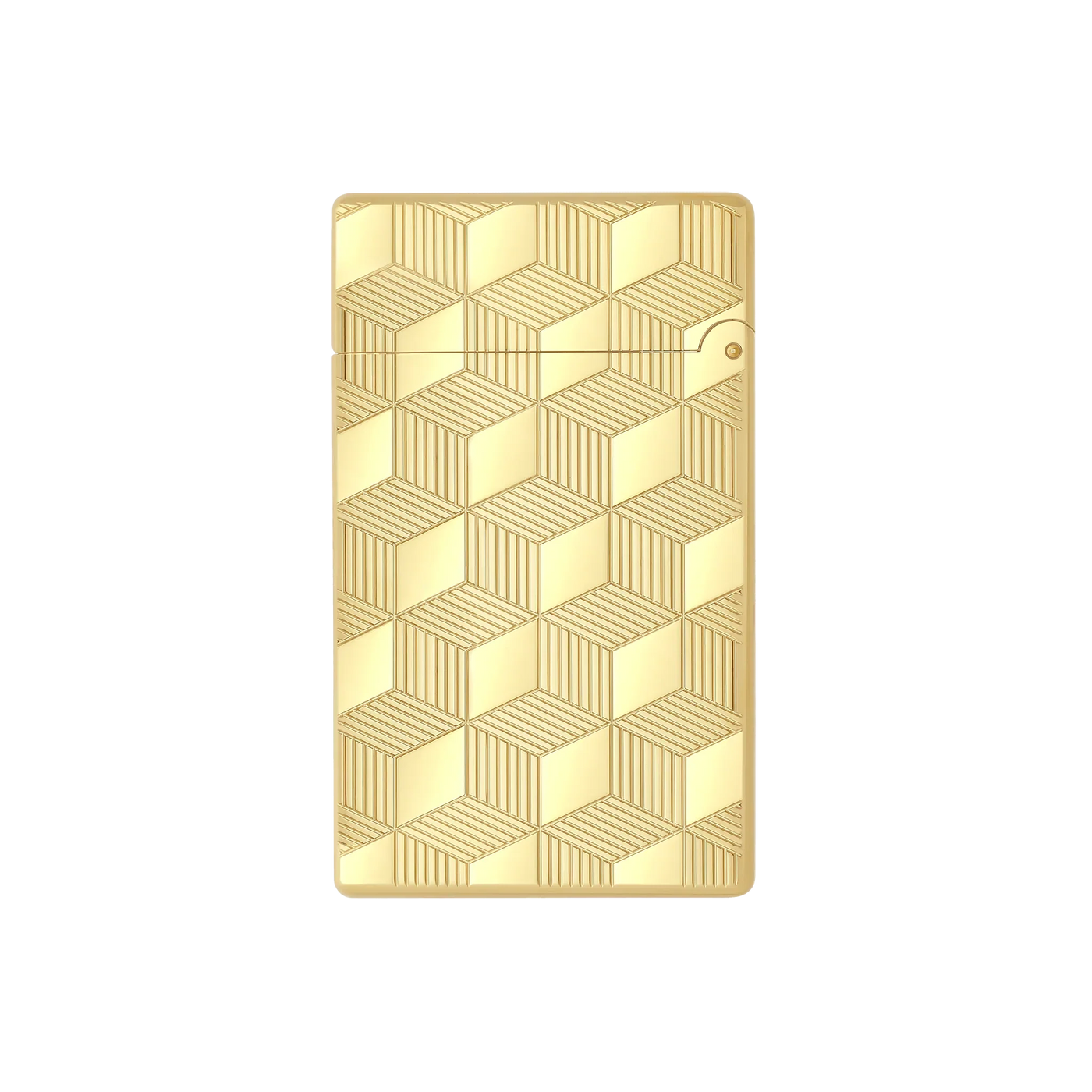 S.T. DUPONT Initial Cube Guilloche Golden Lighter/Briquet 020841