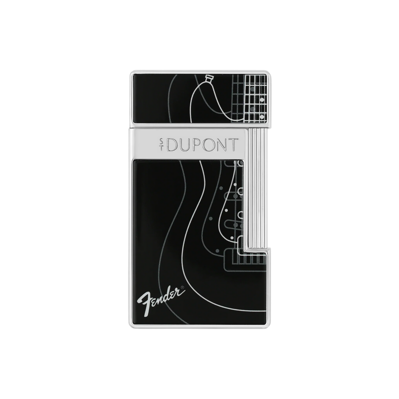 S.T. DUPONT Slimmy Fender Black Lacquered Lighter/Briquet 028025