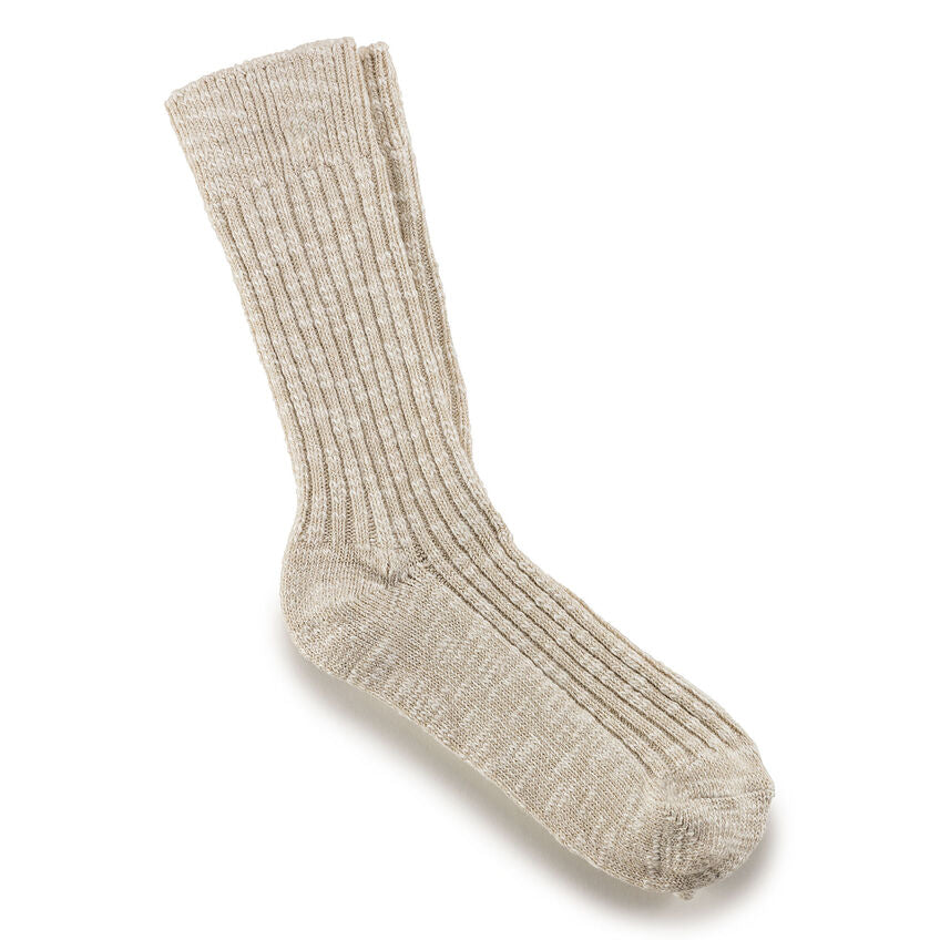 Cotton Slub Men Beige/White