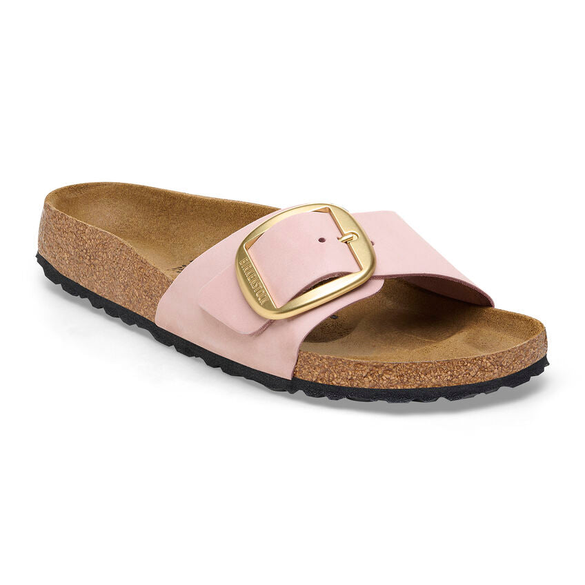 Unisex Madrid Big Buckle Natural Leather Patent Soft Pink Medium/Narrow