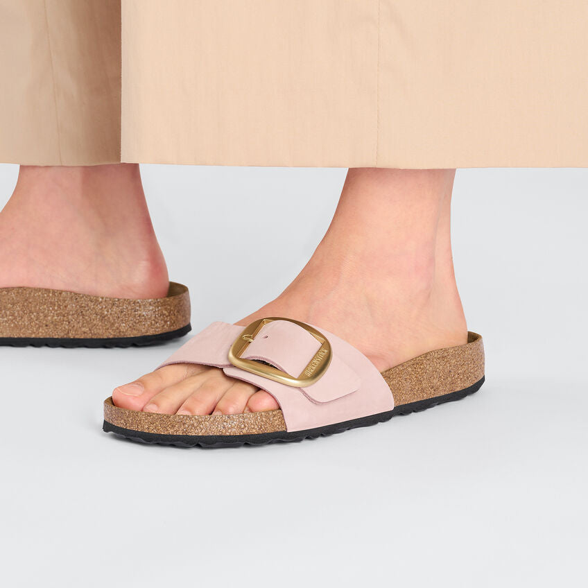 Unisex Madrid Big Buckle Natural Leather Patent Soft Pink Medium/Narrow