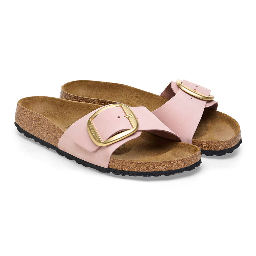 Unisex Madrid Big Buckle Natural Leather Patent Soft Pink Medium/Narrow