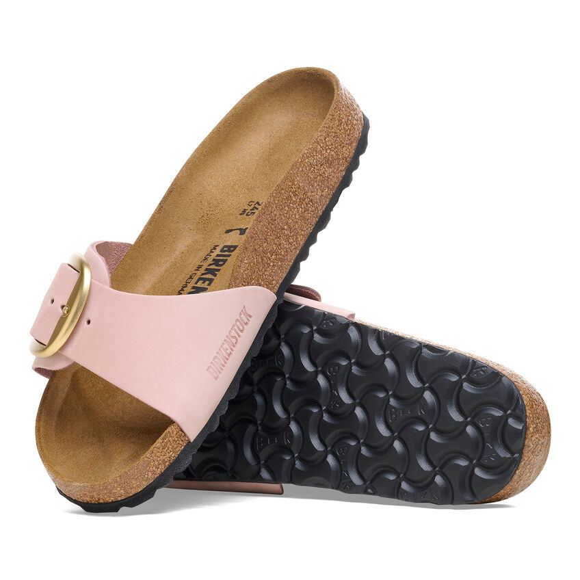 Unisex Madrid Big Buckle Natural Leather Patent Soft Pink Medium/Narrow