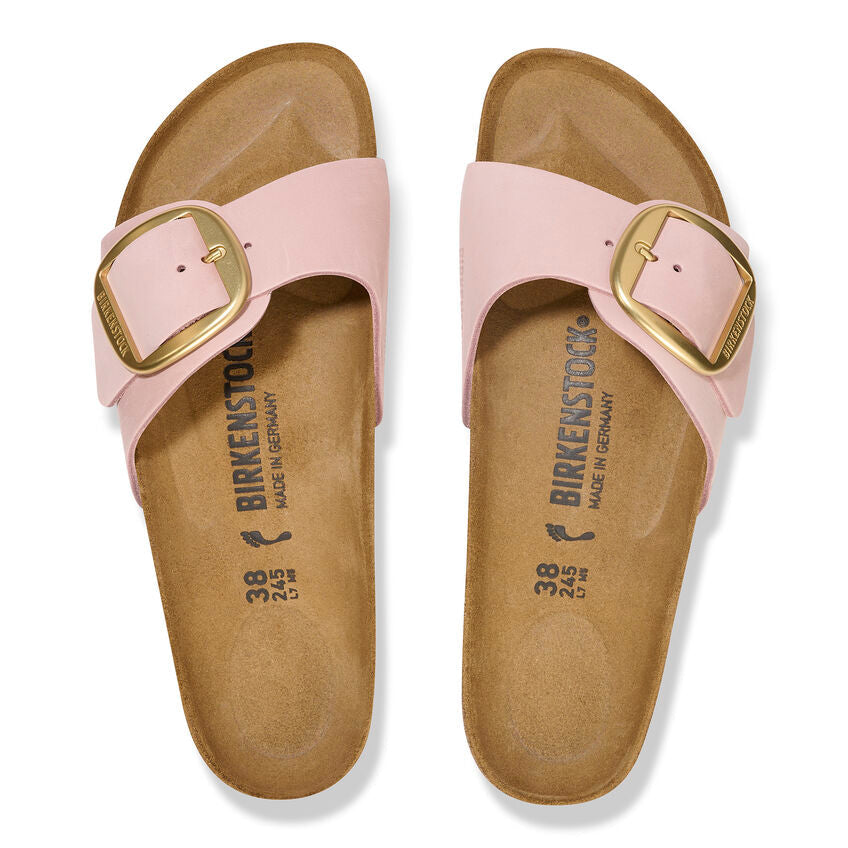 Unisex Madrid Big Buckle Natural Leather Patent Soft Pink Medium/Narrow