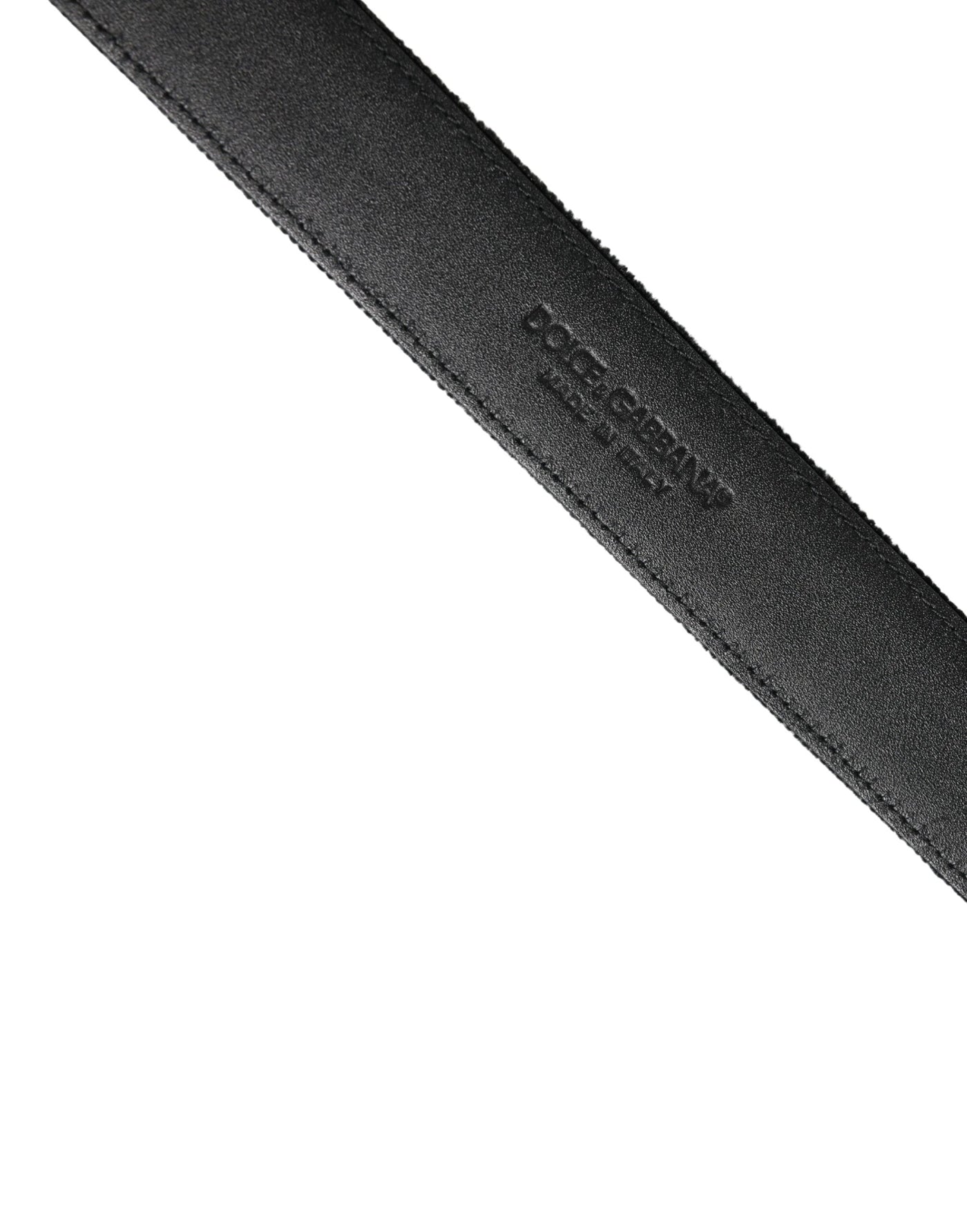 Dolce & Gabbana Black Suede Silver Tone Metal Buckle Men Belt