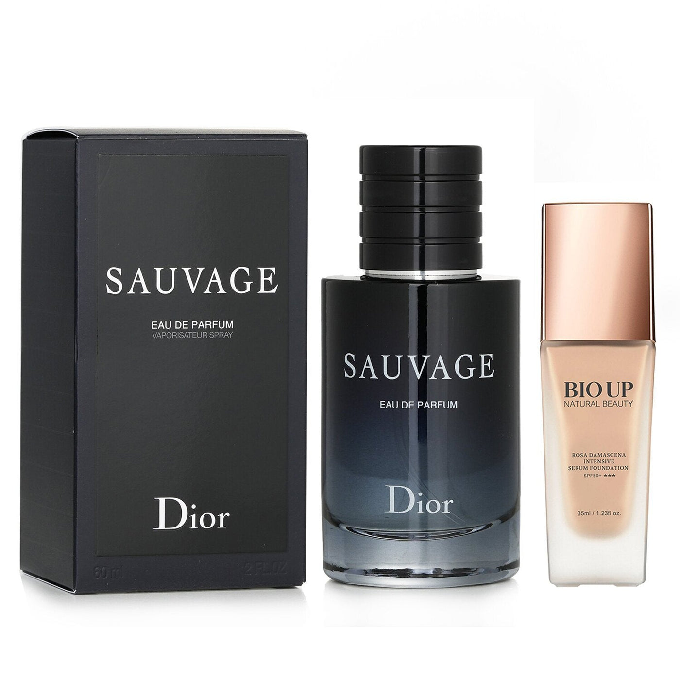 Christian Dior Christian Dior Sauvage EDP Spray 60ml + Natural Beauty BIO UP Serum Foundation SPF50 35ml 2pcs