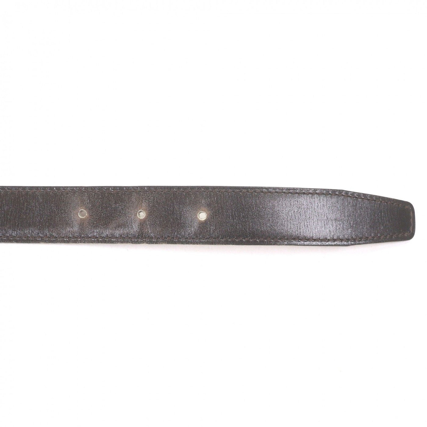 Hermes Vintage Martin Margiela Era Logo Gold Buckle Leather Belt Dark Brown 70
