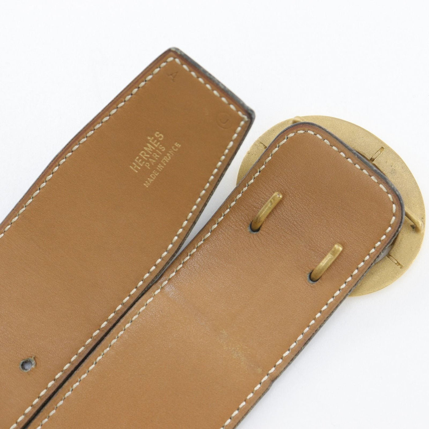 Hermes Hose Buckle Reversible Vintage Box Calf Gold Plated Black Brown Belt