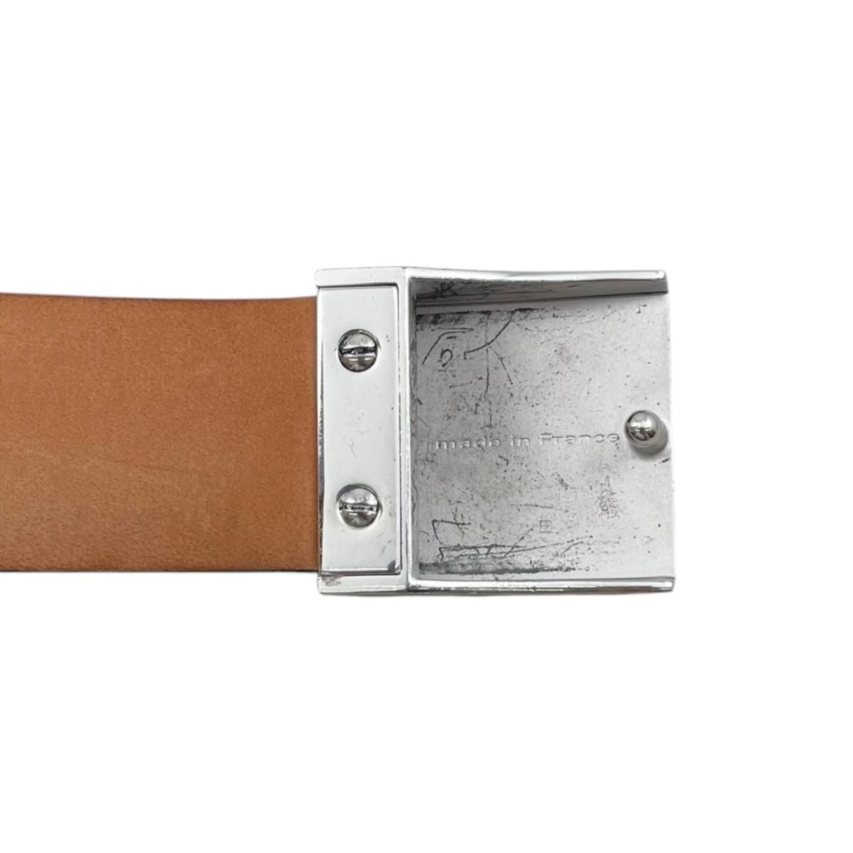 Louis Vuitton Belt Ceinture Carre Damier Ebene Logo Buckle Silver