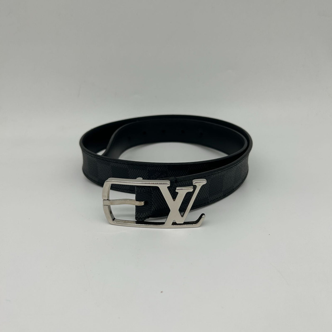 Louis Vuitton Ceinture Anagram Belt Leather Noir Black Silver