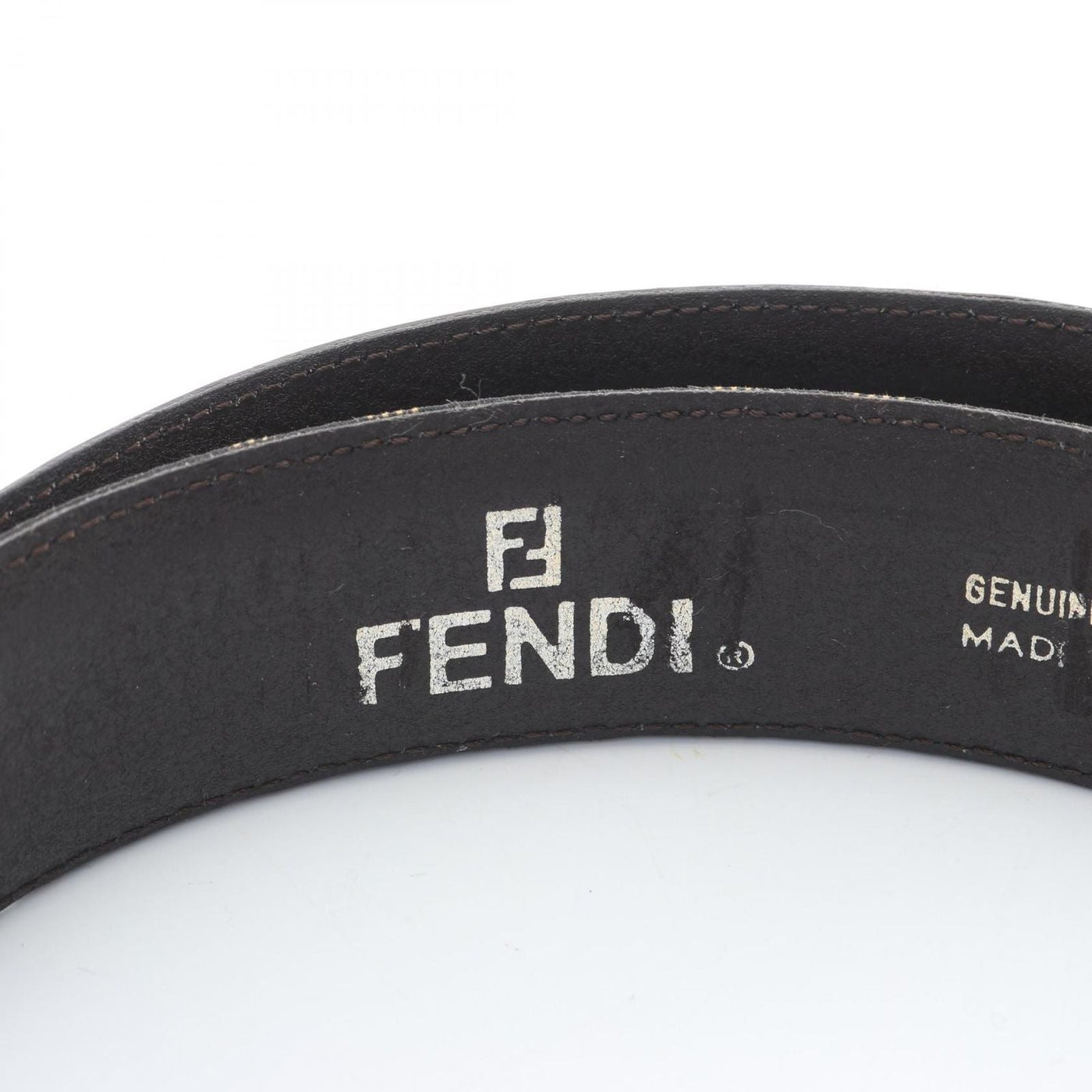 Fendi Belt Zucca Gold Canvas Leather