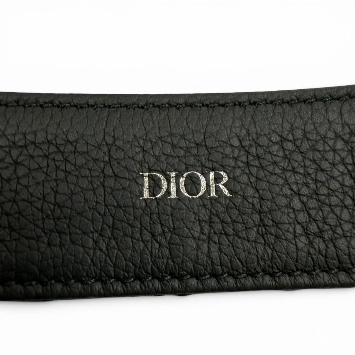 Dior Homme Canvas Leather Oblique Pin Buckle Belt Black Silver