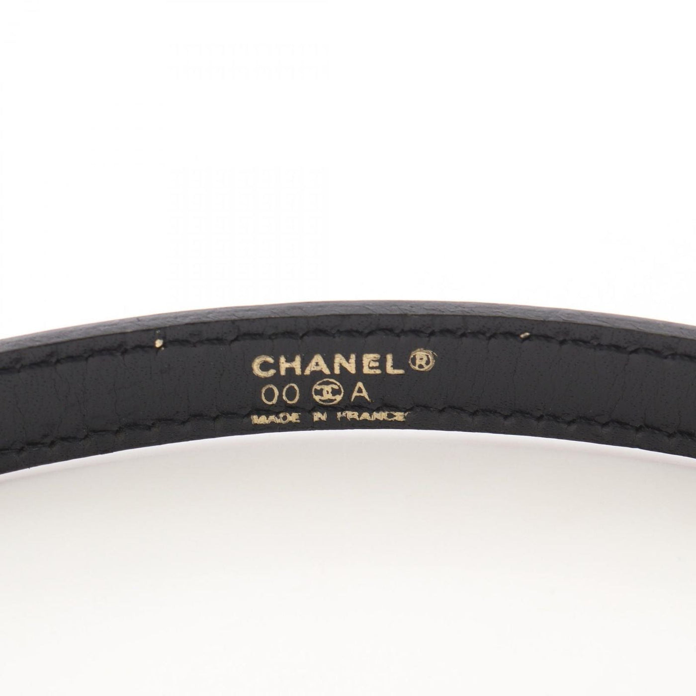 Chanel Belt Logo Plate Leather