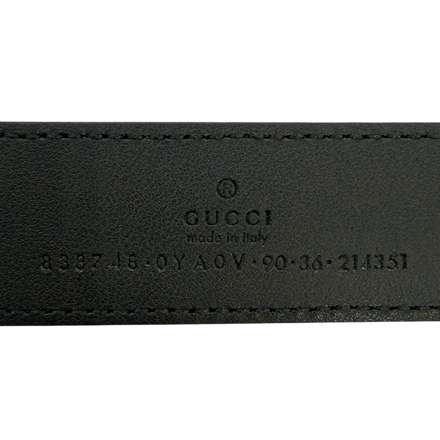 Gucci GG Logo Square Buckle Leather Belt Black Silver 90 36 Recommended
