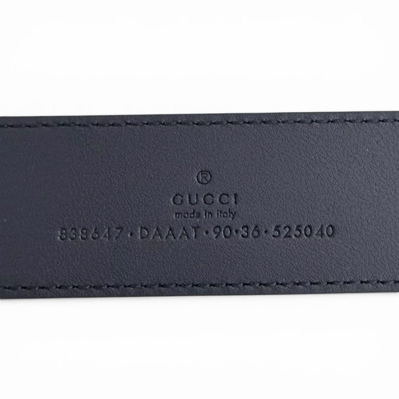 Gucci Daaat Web Detail Buckle Leather Belt Navy Silver 90 Recommended