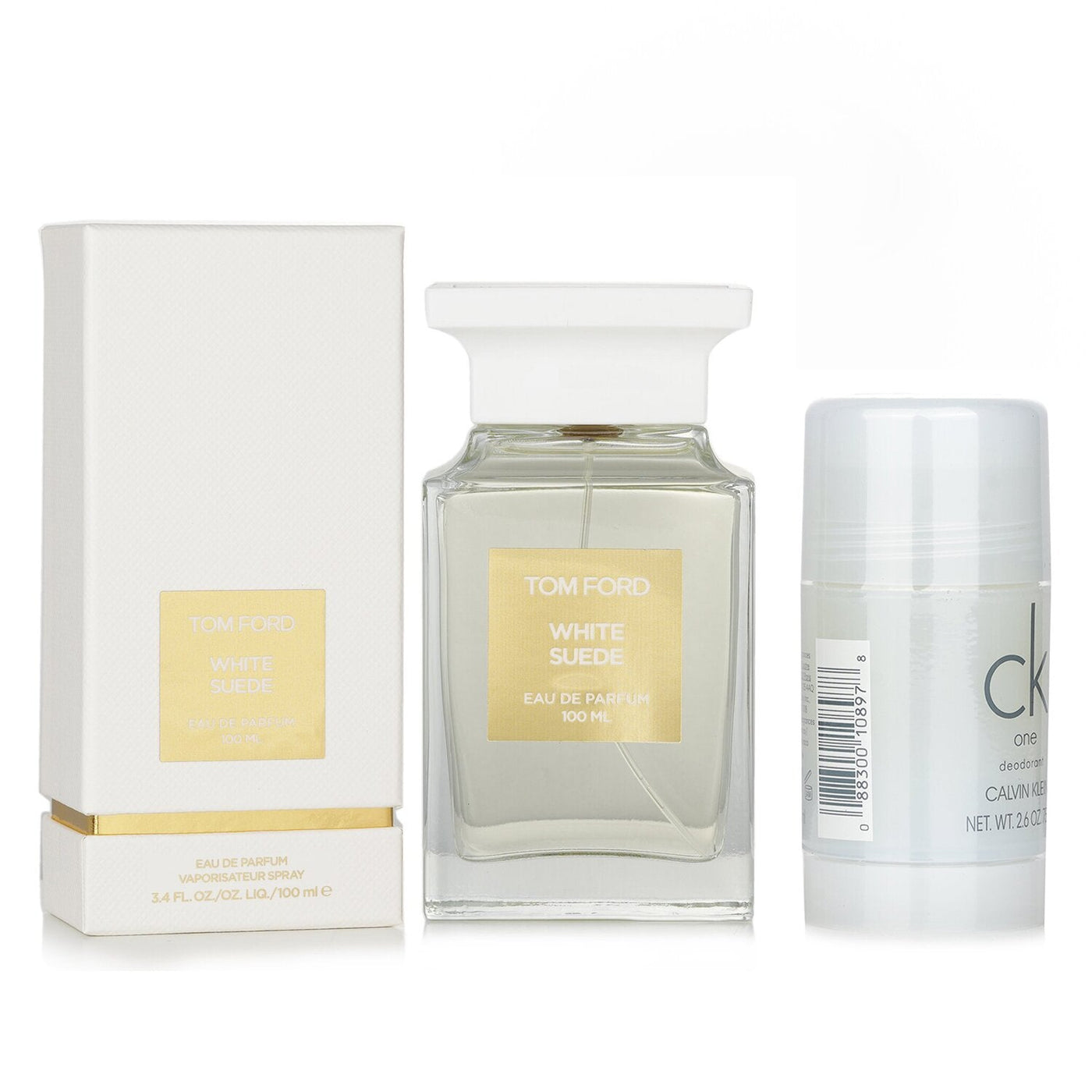 Tom Ford Tom Ford Private Blend White Suede Eau De Parfum Spray X Calvin Klein CK One Deodorant Stick 2pcs