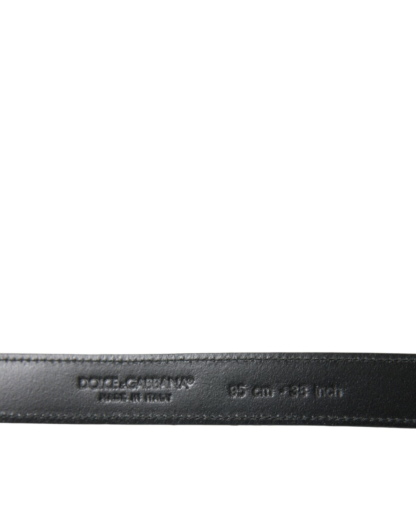 Dolce & Gabbana Black Leather Silver Metal Buckle Belt