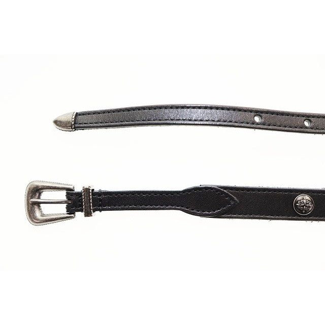 Saint Laurent Paris Narrow Belt Leather Western Black Aa