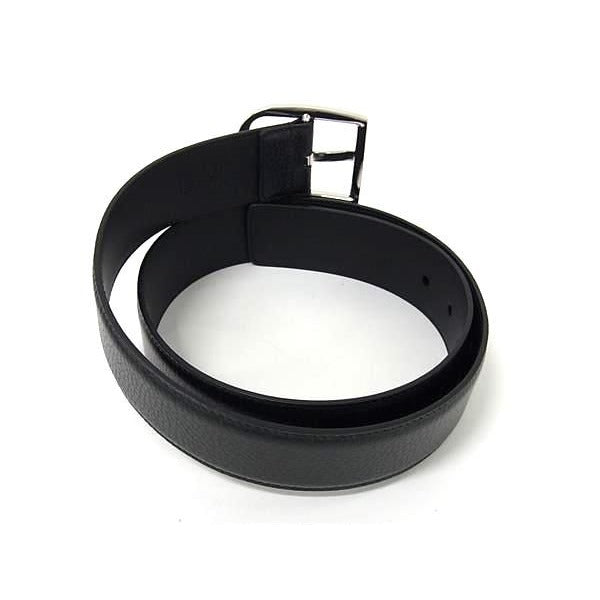 Gucci Leather Silver Hardware Belt Size 85.34 Black
