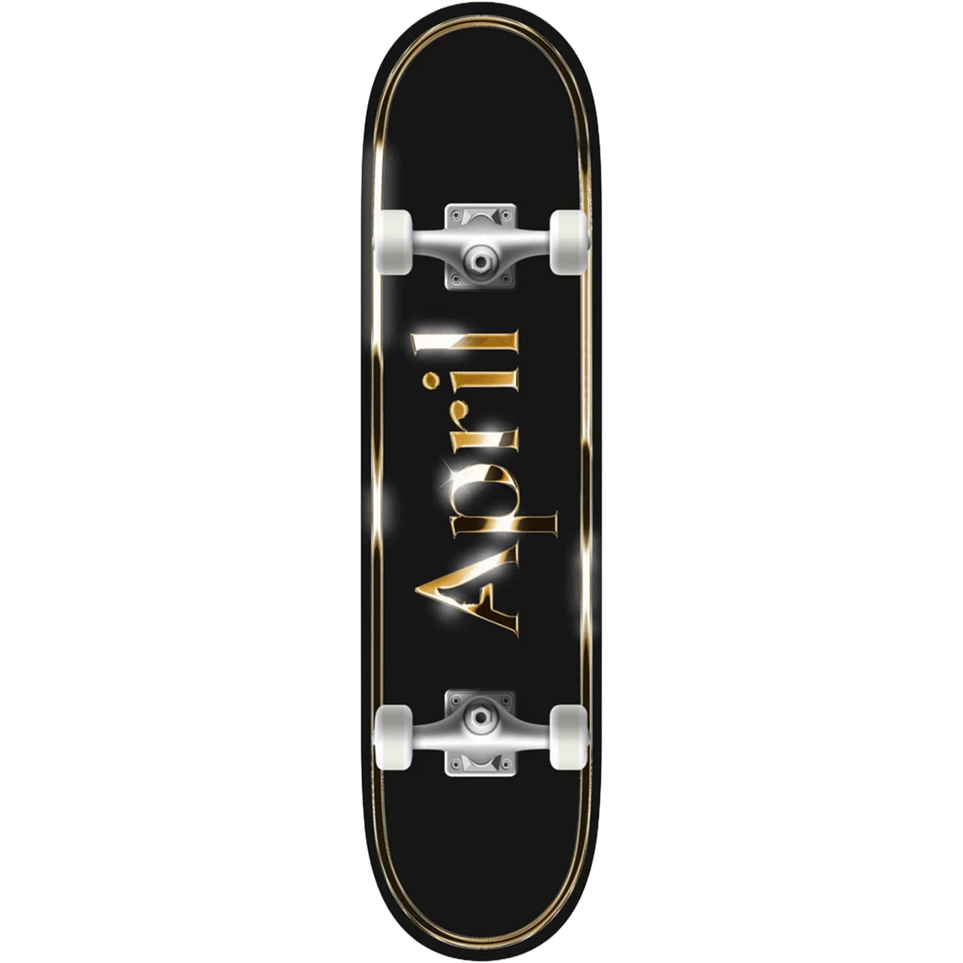 April OG Logo Golden Black Skateboard Complete 8"