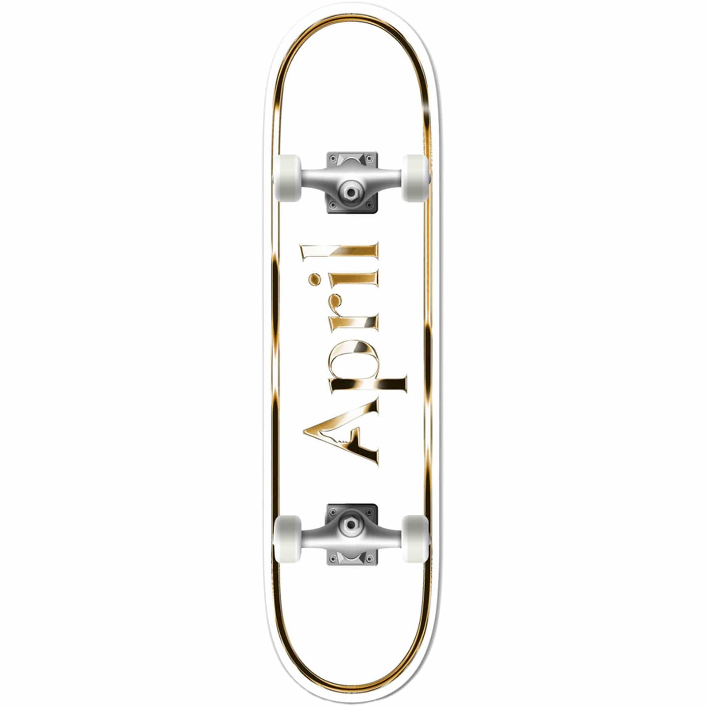April OG Logo Golden White Skateboard Complete 8.25"