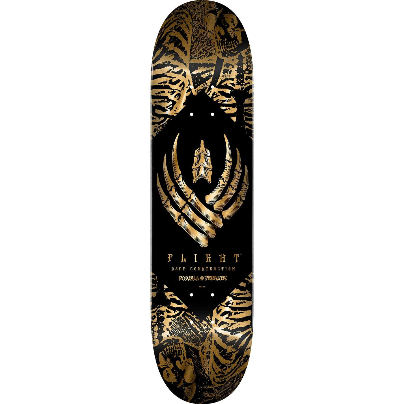 Powell Peralta Skeleton Gold Foil Flight Skateboard Deck 8.63"
