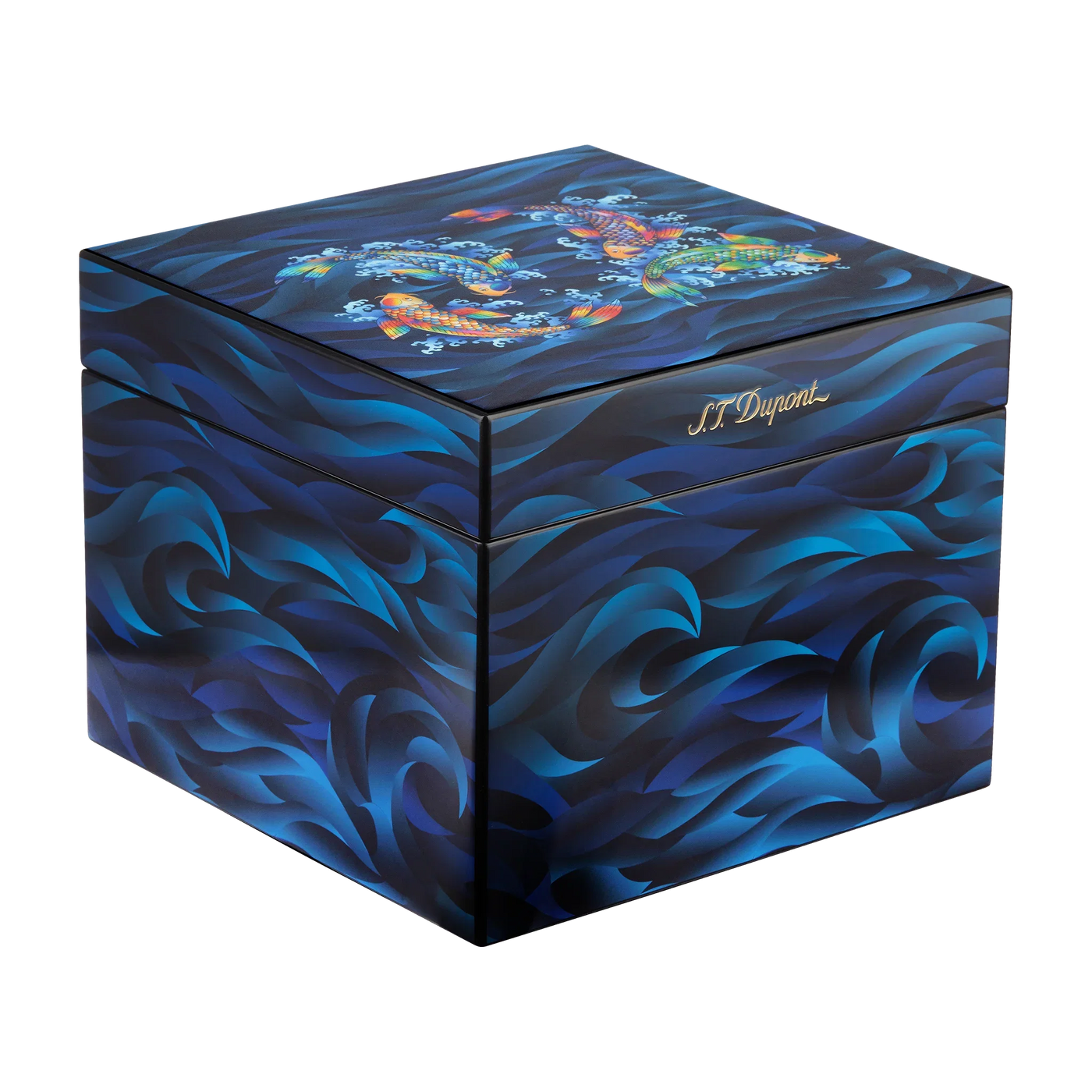 S.T. DUPONT Cigar Humidor Koi Fish Blue 001397