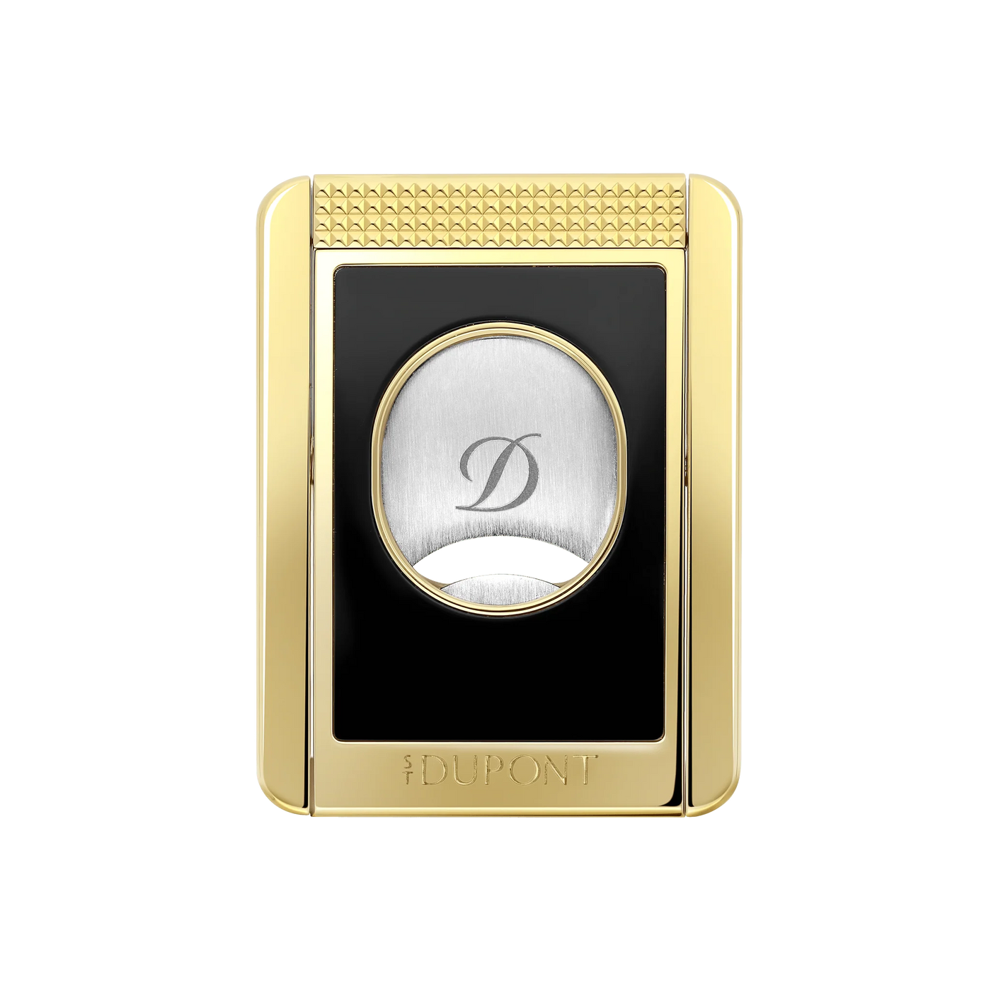 S.T. DUPONT Cigar Cutter/Coupe Cigare Chrome Yellow Gold & Black Lacquer 003553