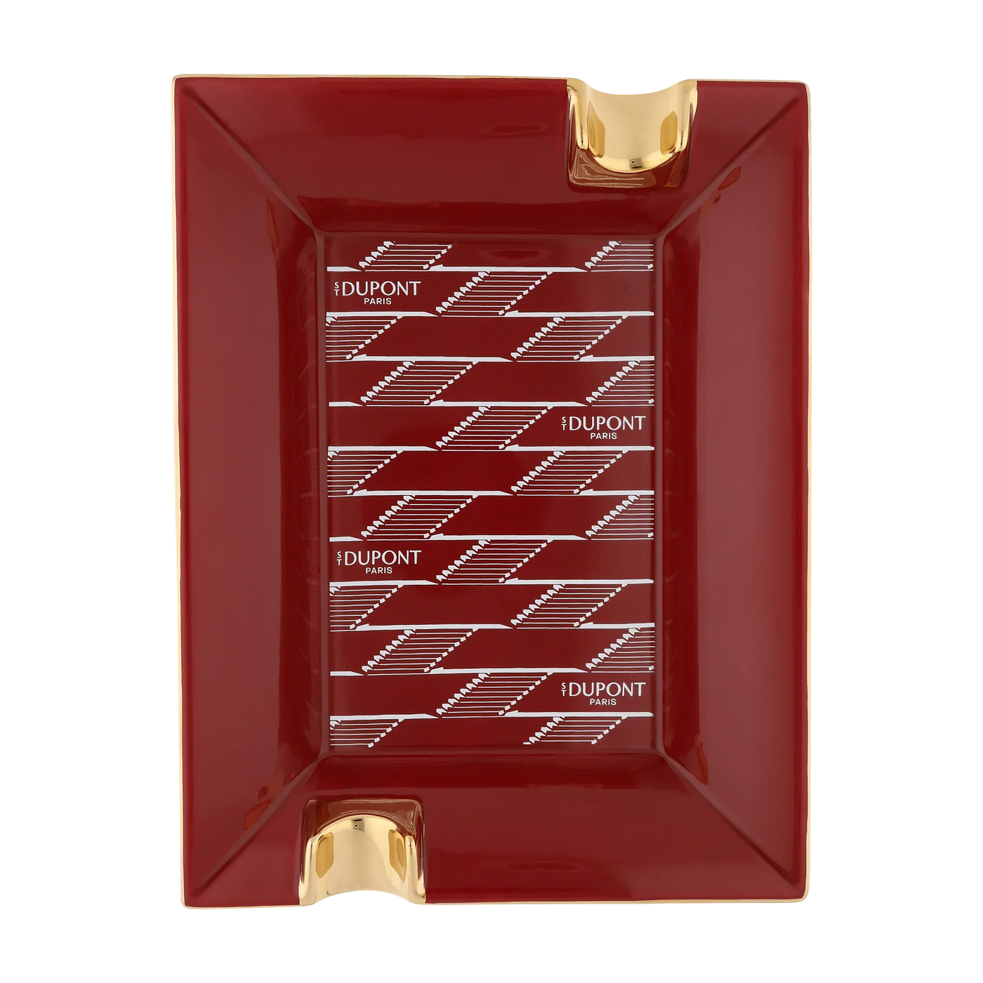 S.T. DUPONT Monogram 1872 Burgundy Porcelain Ashtray/Cendrier 006478
