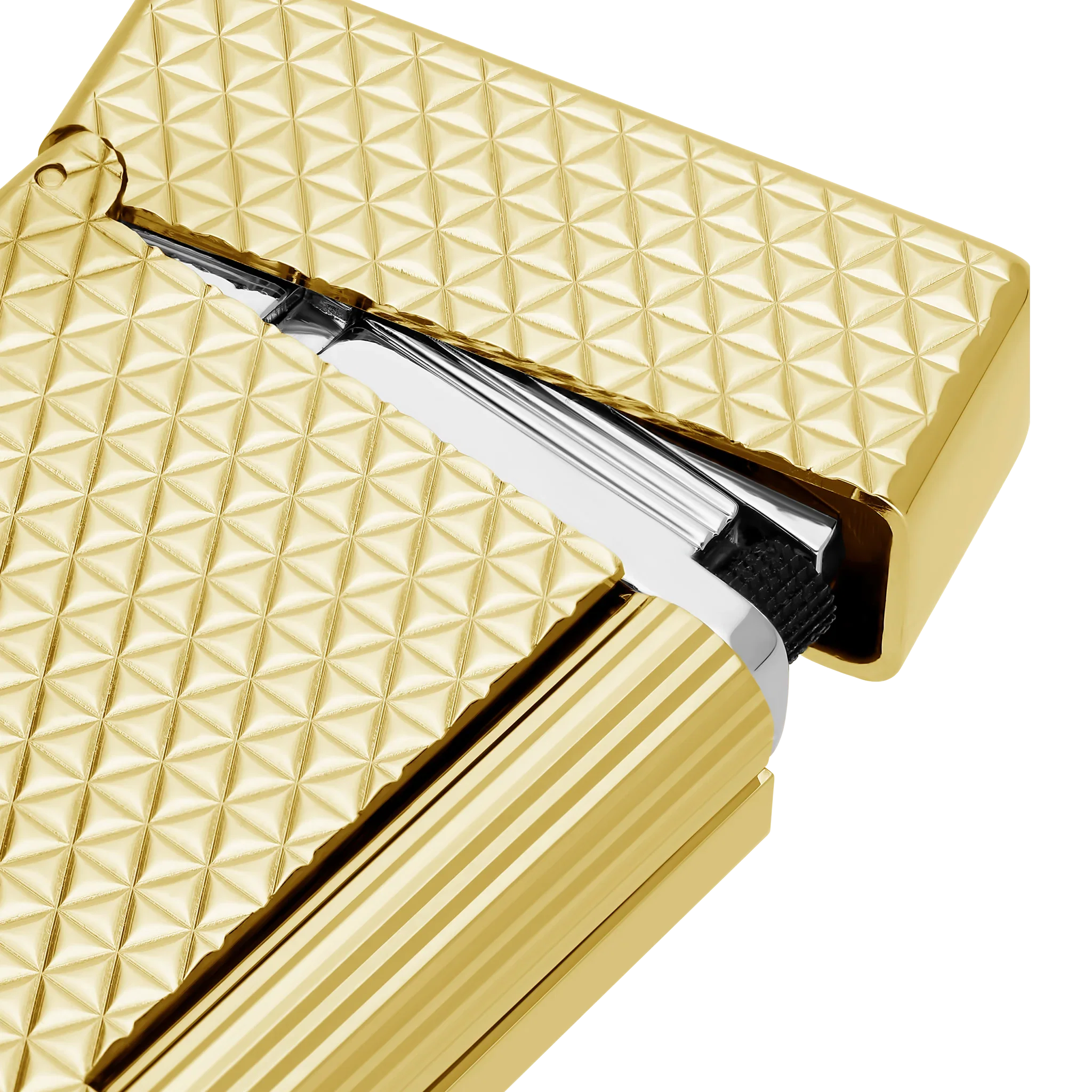 S.T. DUPONT INITIAL DIAMOND HEAD GOLD LIGHTER/BRIQUET 020821
