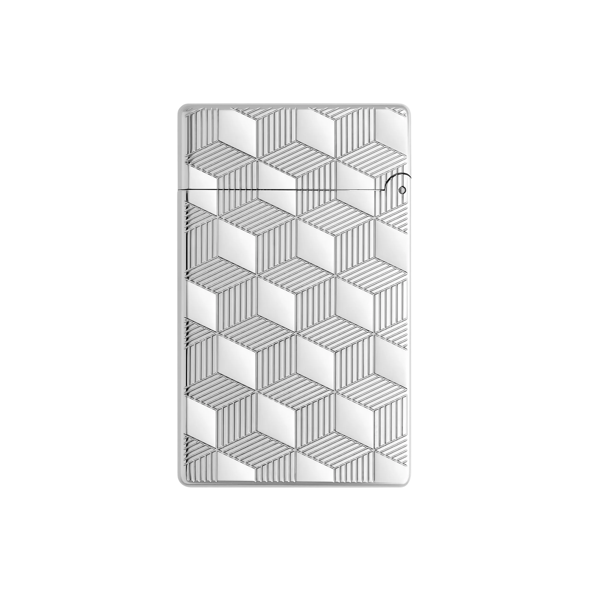 S.T. DUPONT Initial Cube Guilloche Palladium Lighter/Briquet 020840