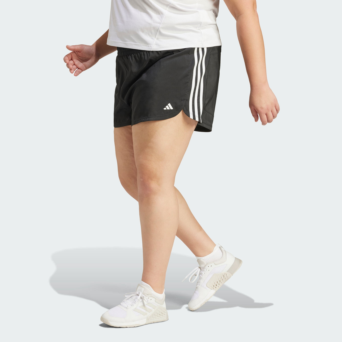 Women's adidas Pacer Training 3-Stripes Woven High-Rise Shorts (Plus Size)