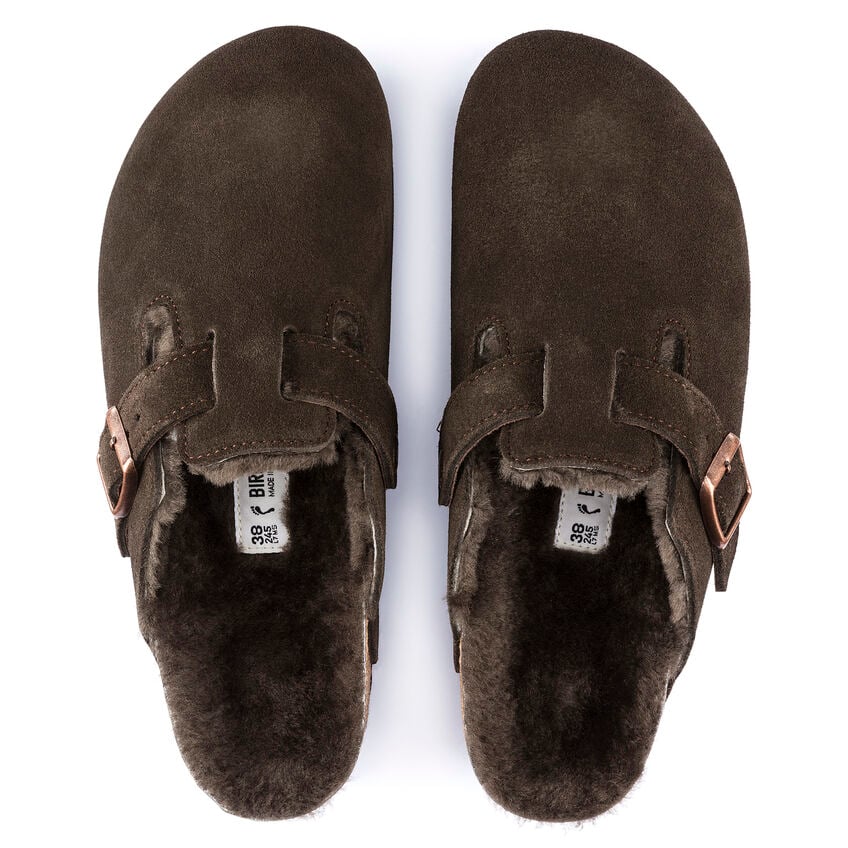 Unisex Boston Shearling Suede Leather Mocha Regular/Wide
