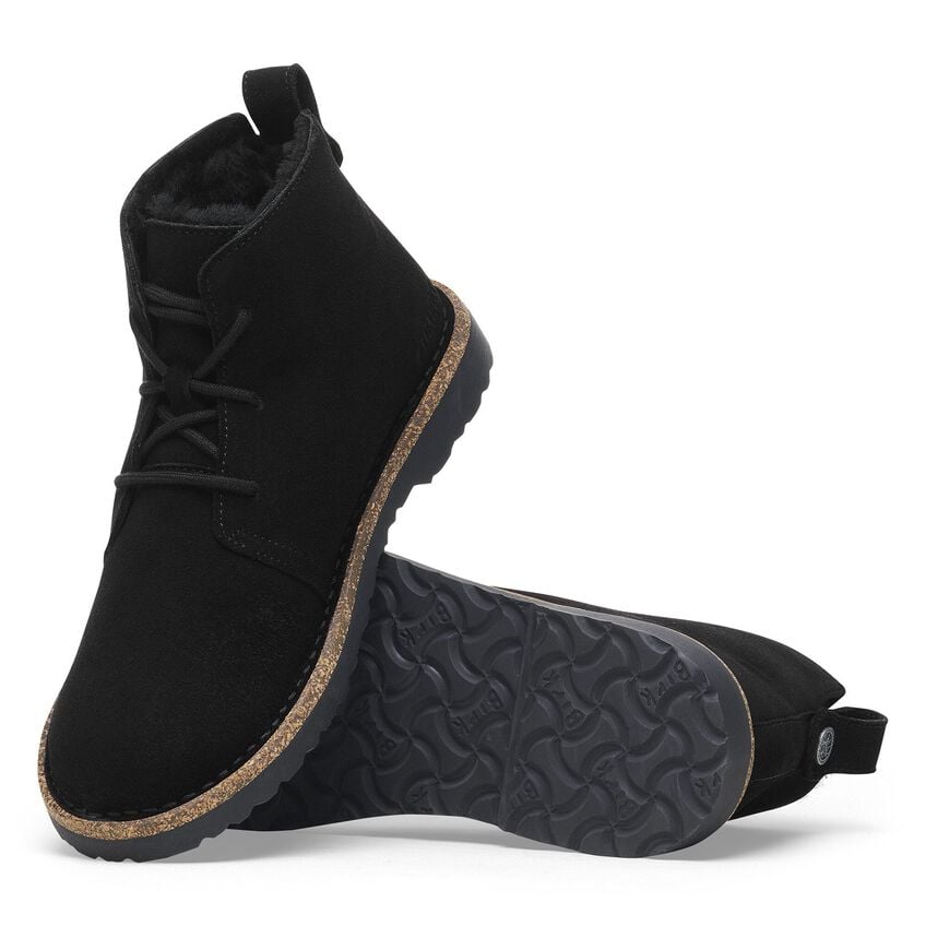 Uppsala Mid Shearling Suede Leather Regular/Wide Black