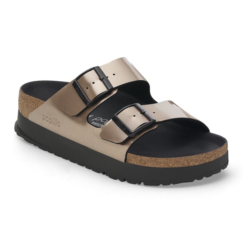 Women's Arizona Platform Birko-flor Metallic Taupe Medium/Narrow