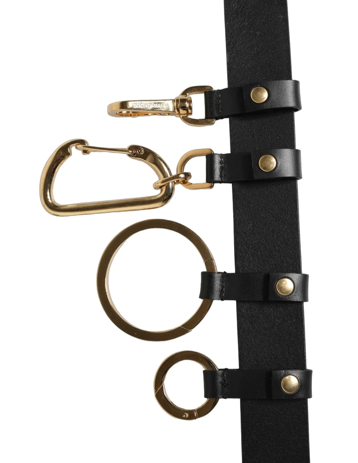 Dolce & Gabbana Black Calf Leather Gold Metal Buckle Men Belt