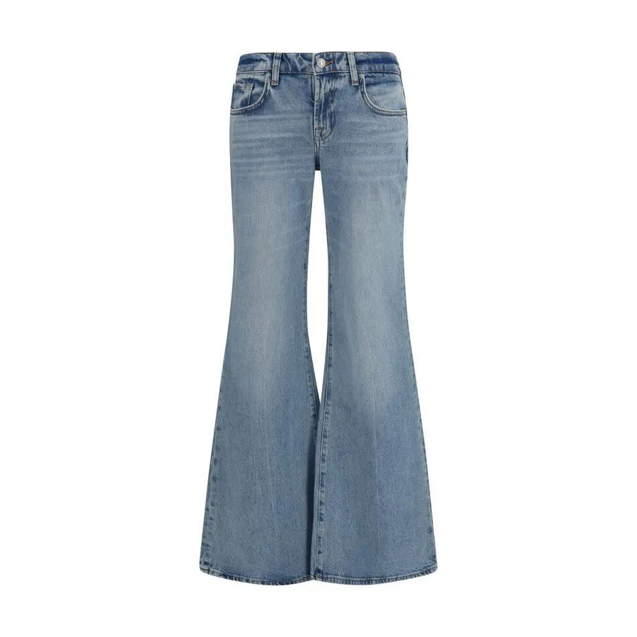 7FOR Blue Cotton Flared Jeans