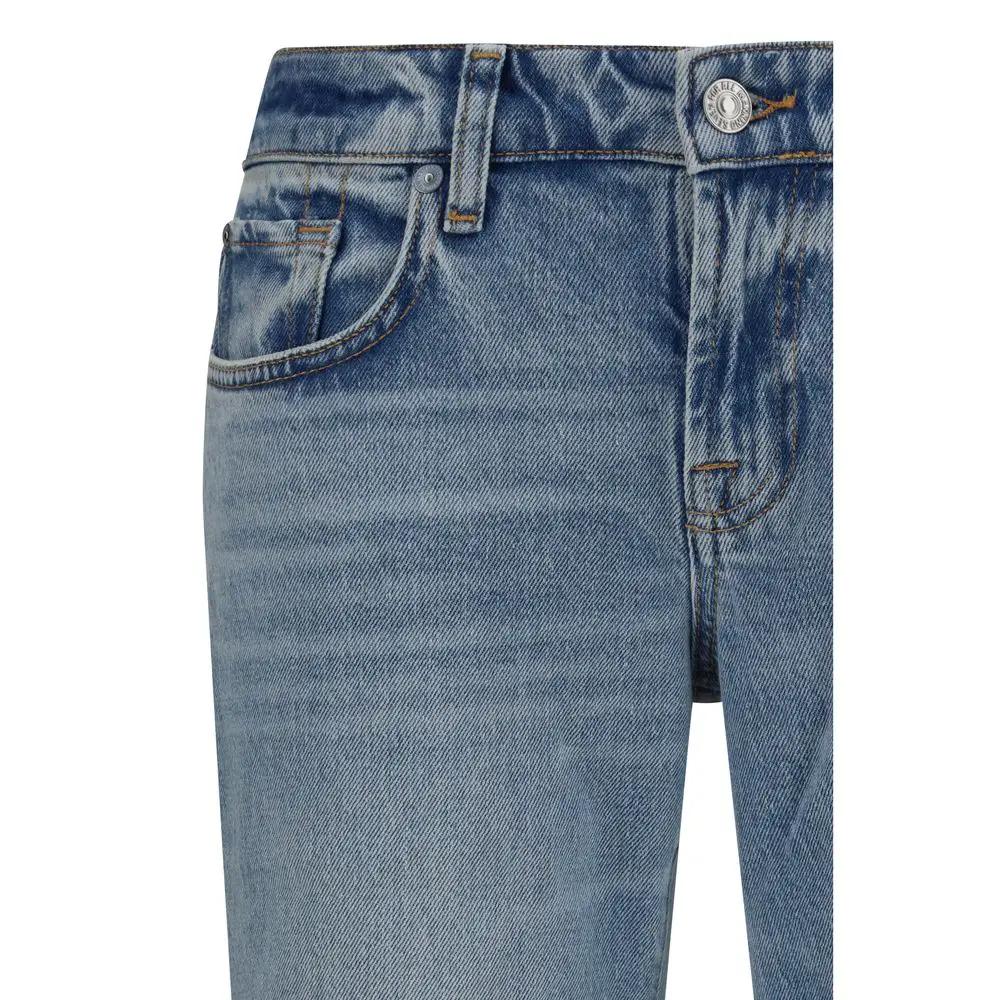7FOR Blue Cotton Flared Jeans
