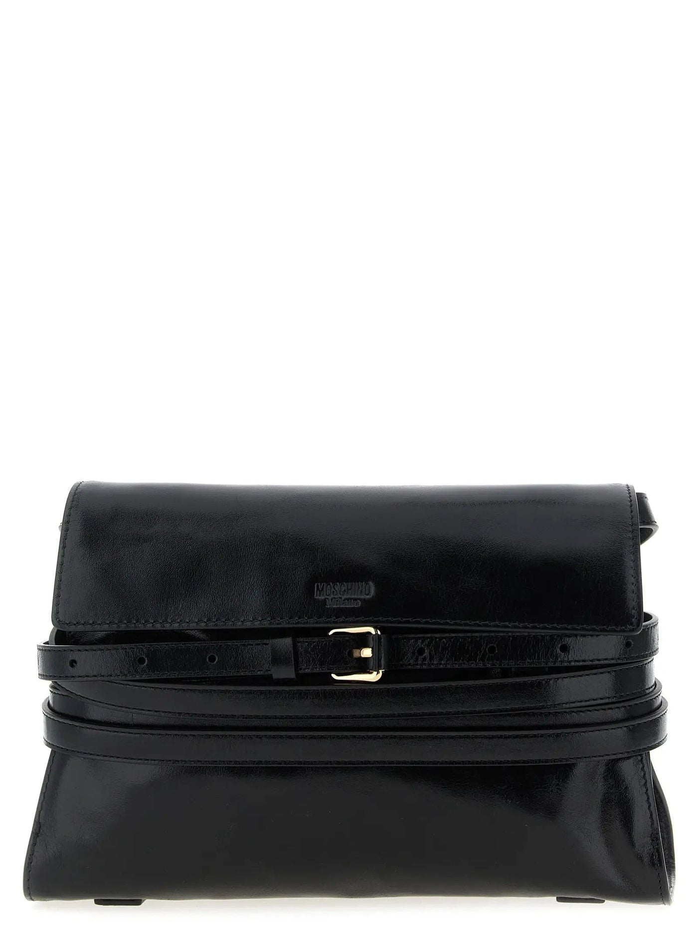 Moschino Black Leather Crossbody Bag