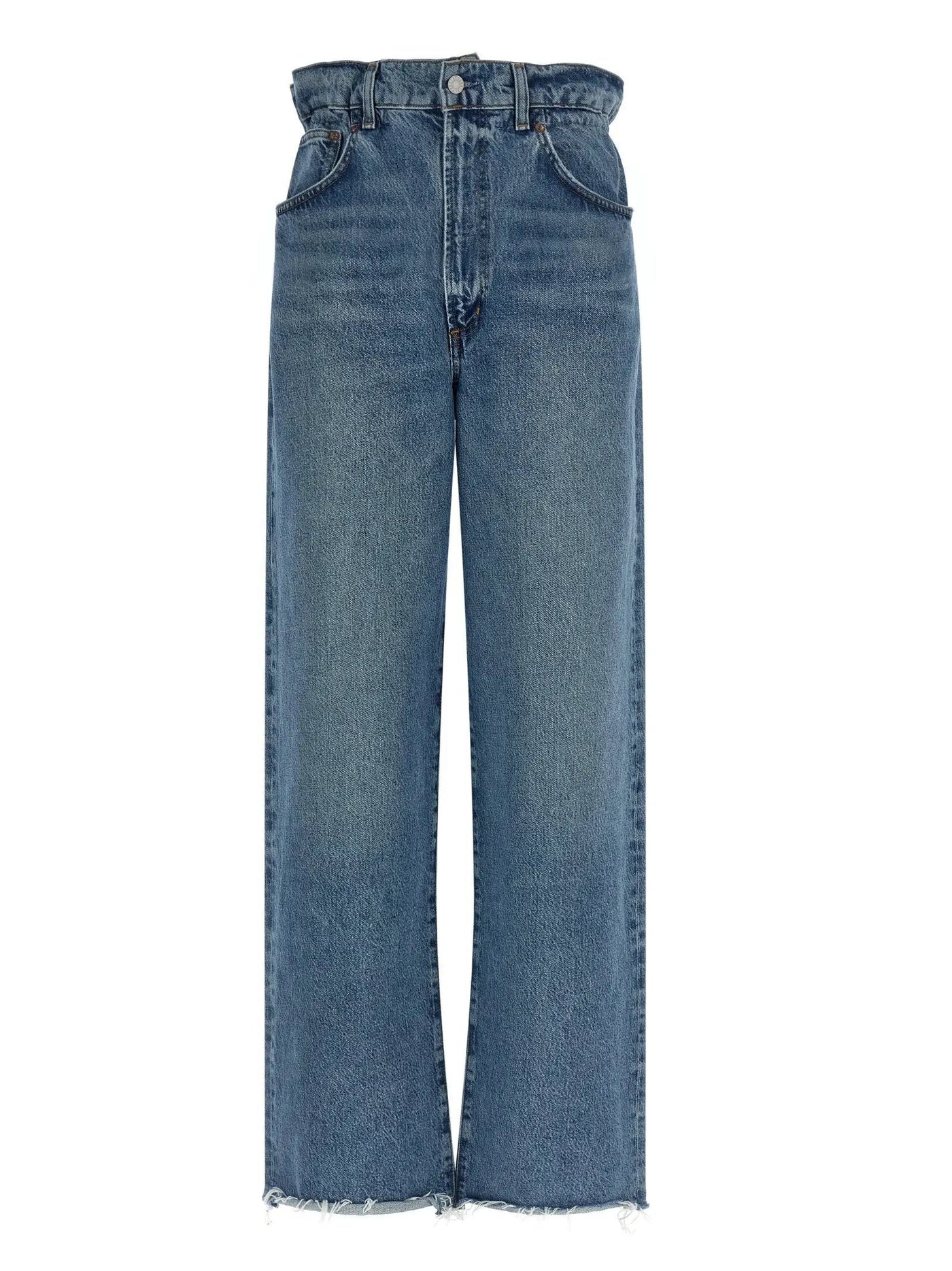 Agolde Blue Cotton Straight-Leg Jeans