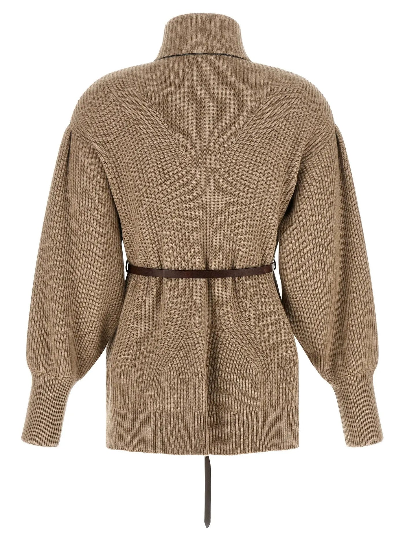 Brunello Cucinelli Beige Virgin Wool Cardigan