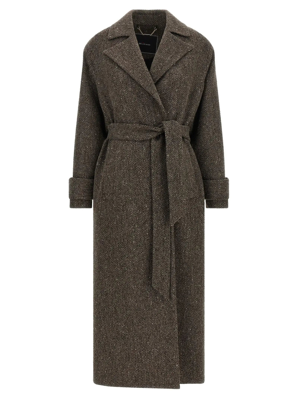 Kiton Brown Virgin Wool Coat