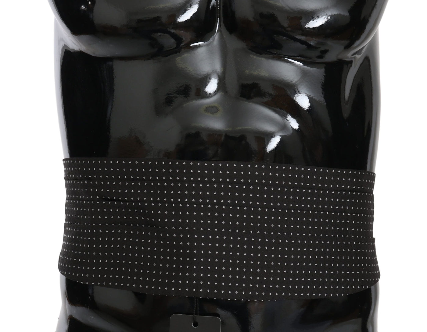 Dolce & Gabbana Dark Gray Dotted Waist Belt Silk Cummerbund