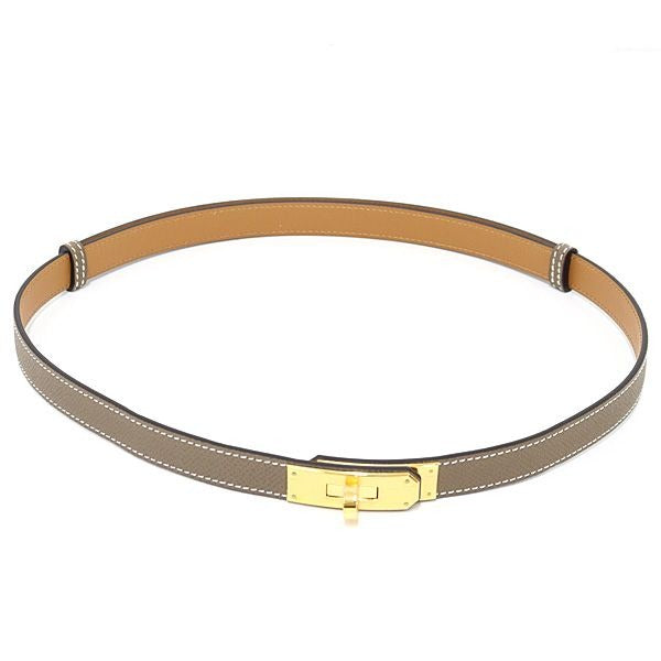Hermes Belt Kelly 18 Veau Epsom Etoupe Gold Hardware