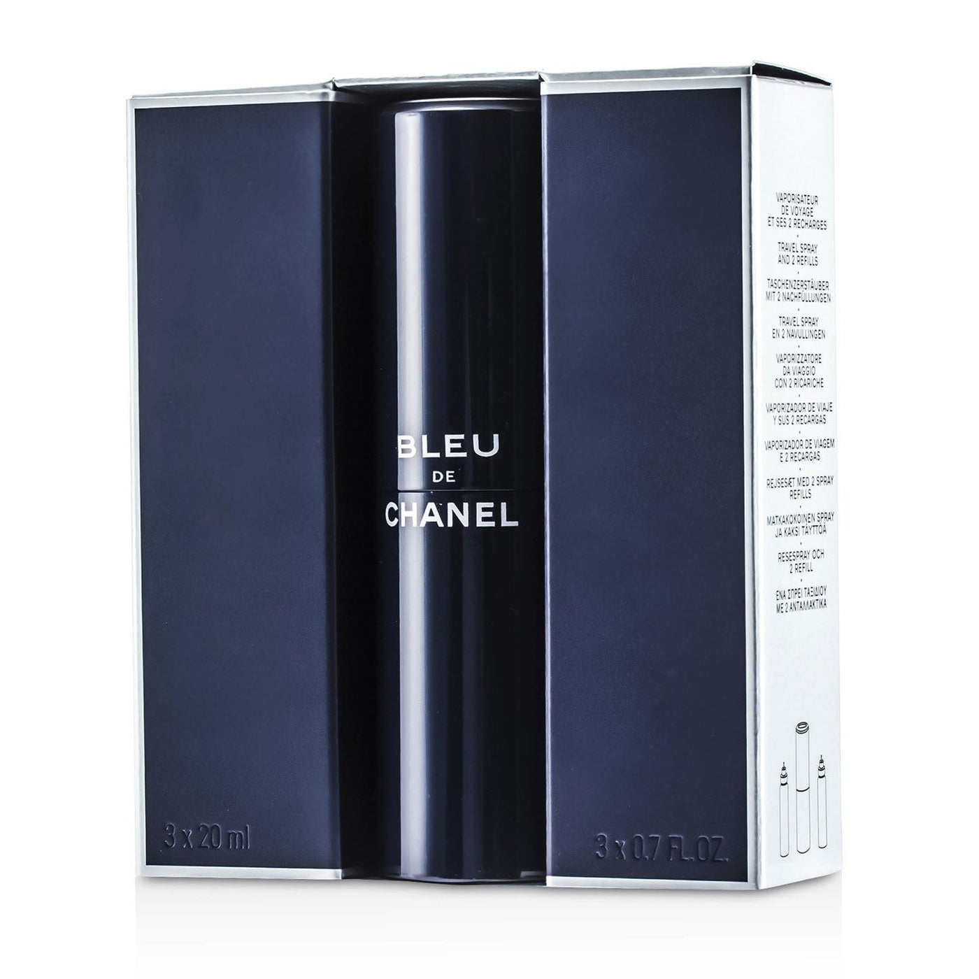 Chanel Bleu De Chanel Eau De Toilette Travel Spray & Two Refills  3x20ml/0.7oz