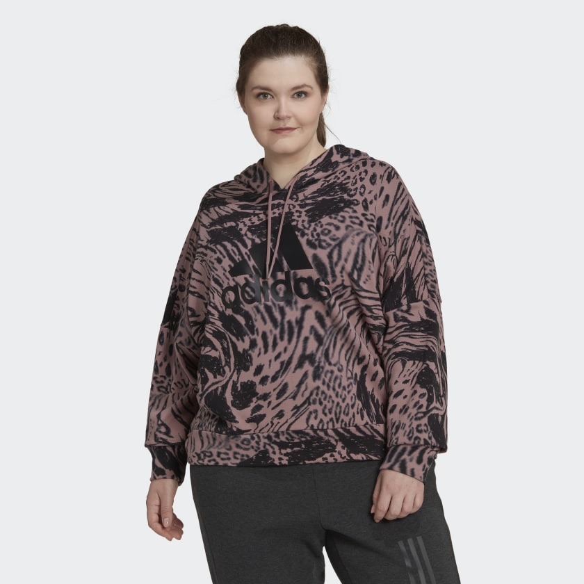 Women's adidas Future Icons Animal Print Hoodie (Plus Size)