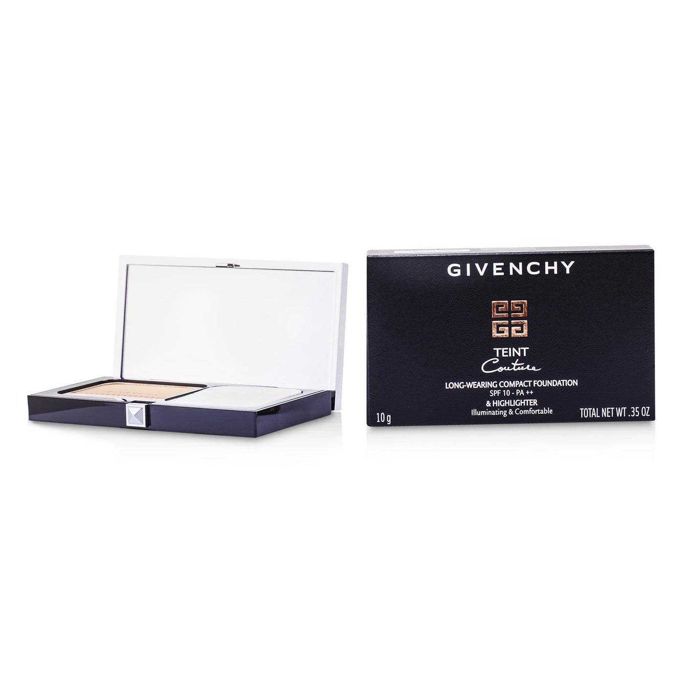 Givenchy Teint Couture Long Wear Compact Foundation & Highlighter SPF10 - # 3 Elegant Sand (Unboxed)  10g/0.35oz