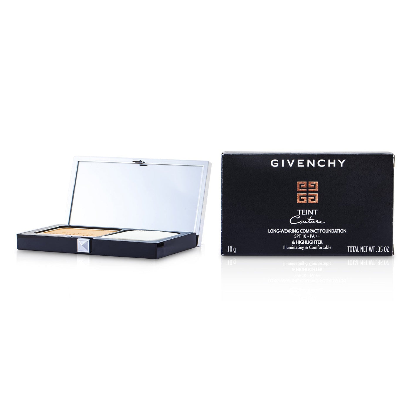 Givenchy Teint Couture Long Wear Compact Foundation & Highlighter SPF10 - # 4 Elegant Beige (Unboxed)  10g/0.35oz