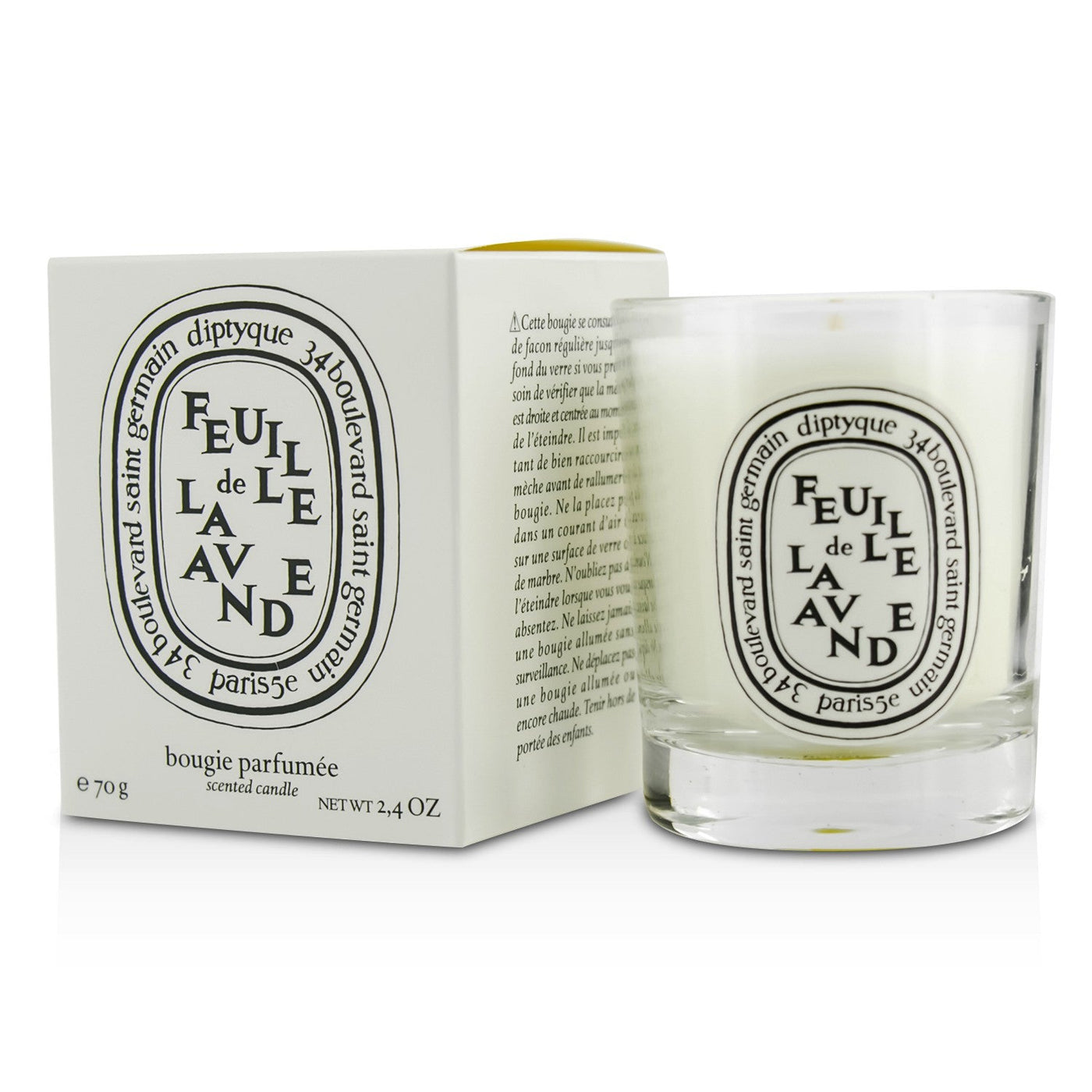 Diptyque Scented Candle - Feuille De Lavande (Lavender Leaf)  70g/2.4oz